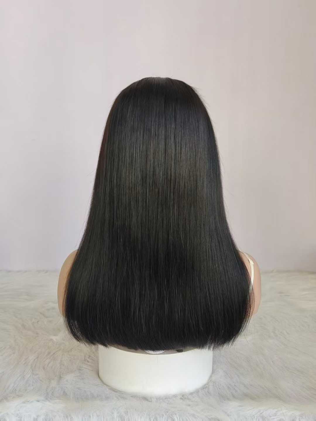 15A 180% Straight Remy Human Hair 2x6 4x4 5x5 13x4 13x6 Lace Closure Short Bob Wig for Women Natural Black WIGLTD