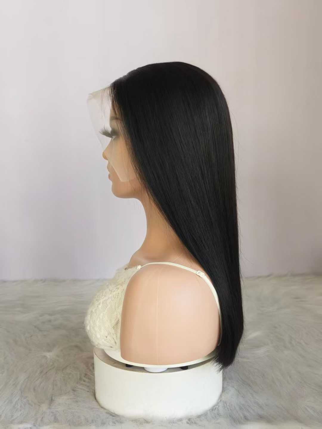 15A 180% Straight Remy Human Hair 2x6 4x4 5x5 13x4 13x6 Lace Closure Short Bob Wig for Women Natural Black WIGLTD