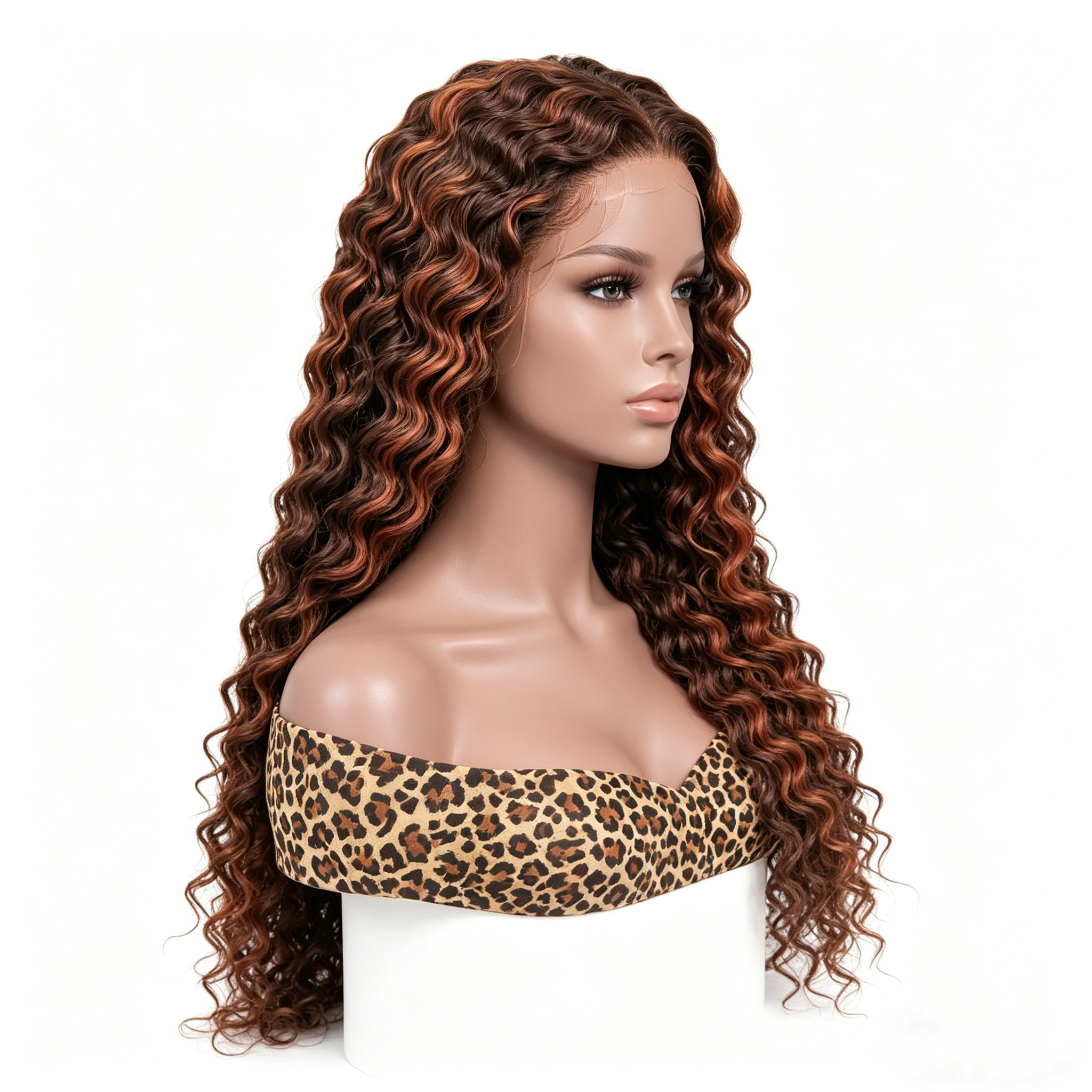 15A 180% Density Remy Human Hair Real 13x4 Lace Front Wig for Women Highlight Deep Wave WIGLTD