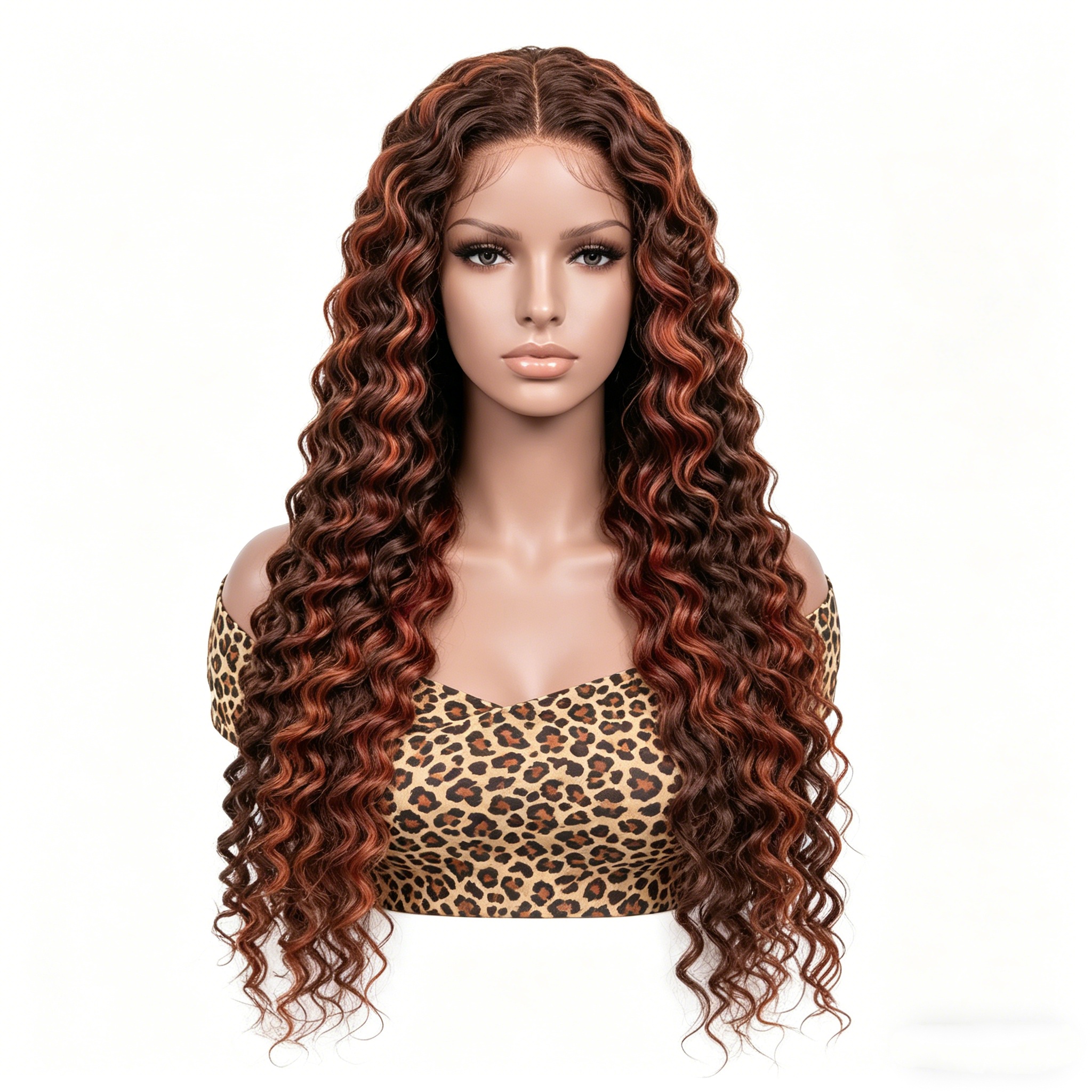 15A 180% Density Remy Human Hair Real 13x4 Lace Front Wig for Women Highlight Deep Wave WIGLTD