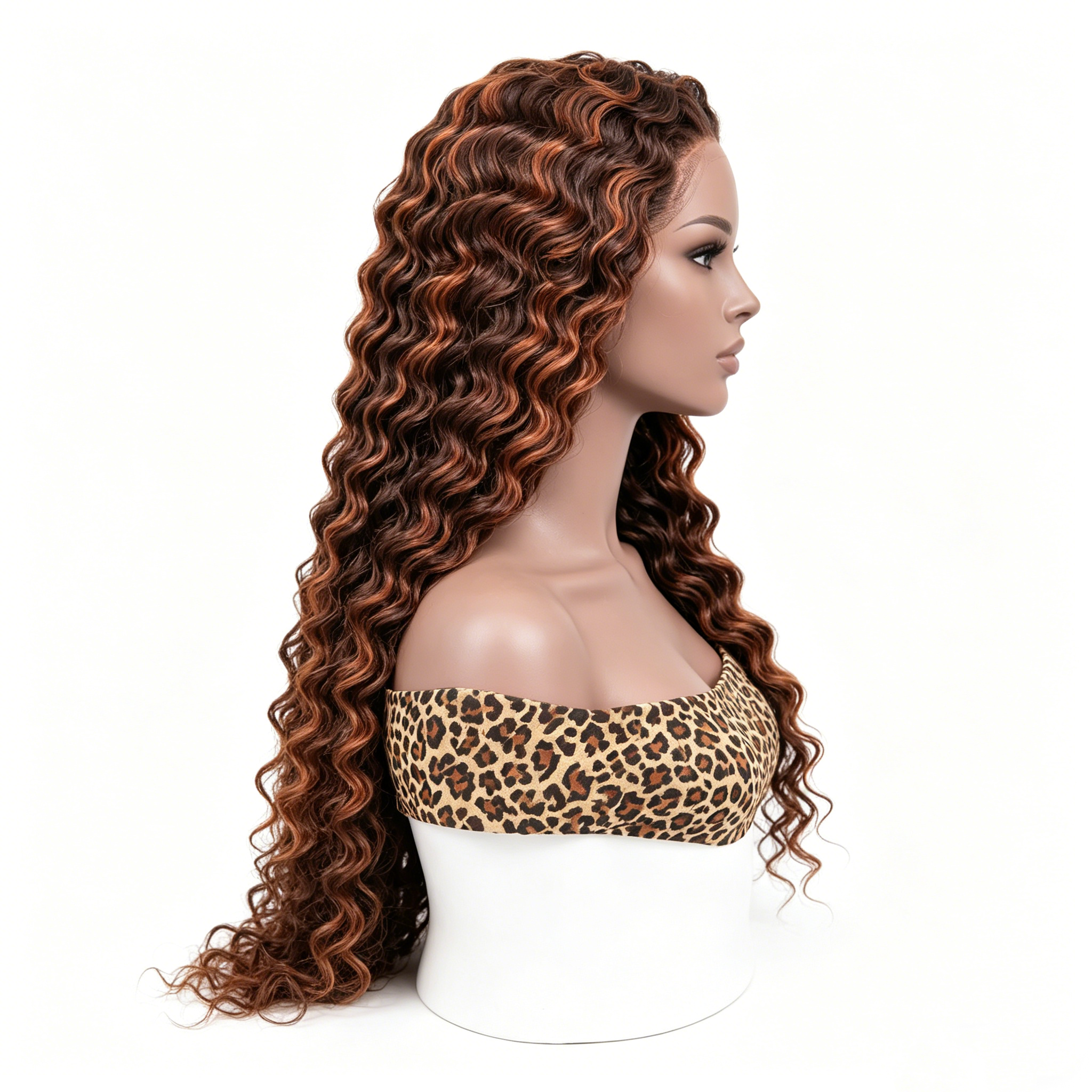 15A 180% Density Remy Human Hair Real 13x4 Lace Front Wig for Women Highlight Deep Wave WIGLTD