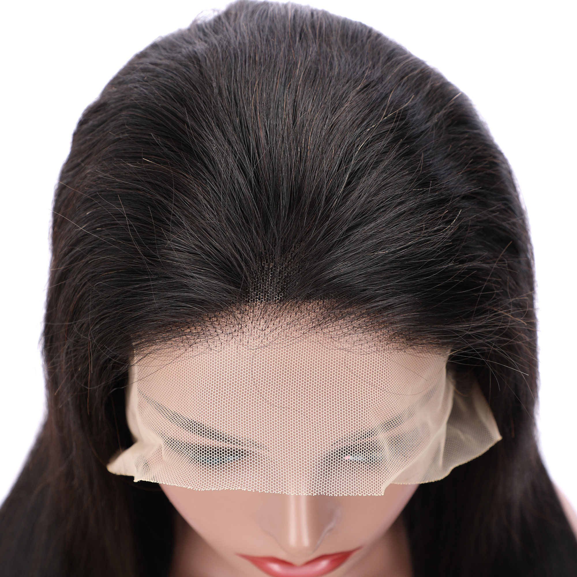 15A 180% Density Remy Human Hair Transparent Real 13x4 Lace Front Wig for Women Natural Black Straight WIGLTD