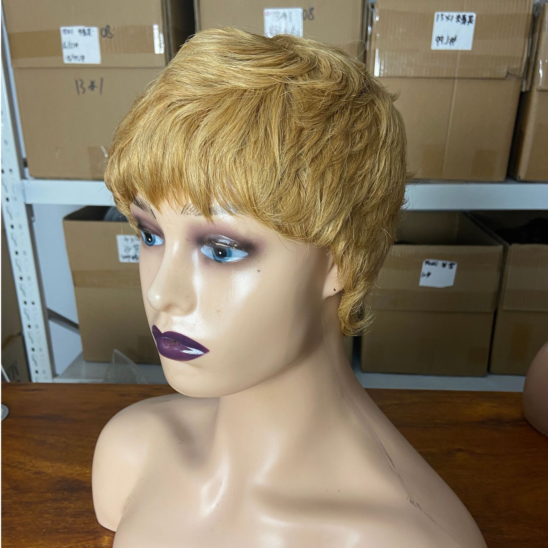 Remy Human Hair Short PIXIE Wig Full Machine Made Natural Black 99J Burgundy Orange Brown Chocolate WIGLTD