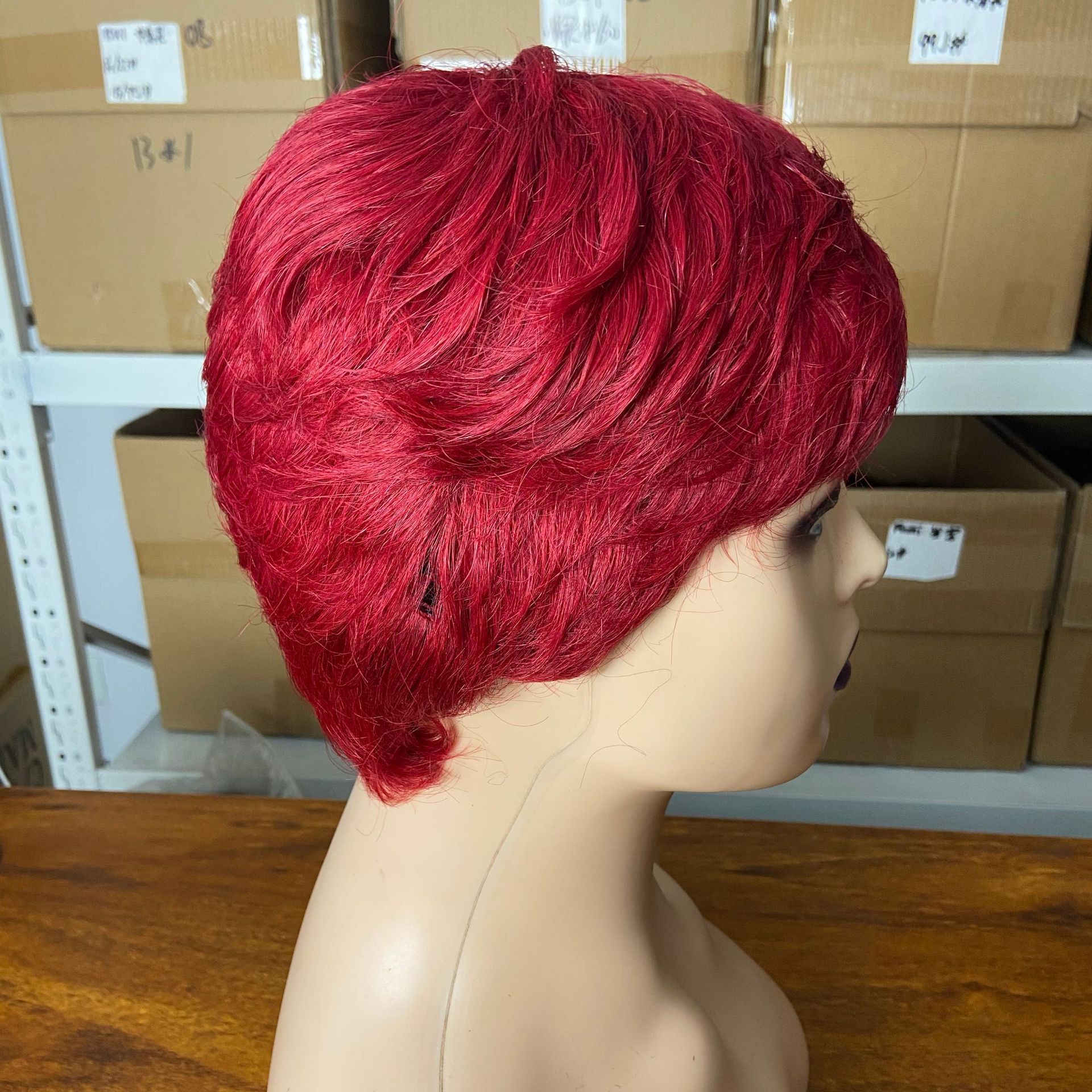 Remy Human Hair Short PIXIE Wig Full Machine Made Natural Black 99J Burgundy Orange Brown Chocolate WIGLTD