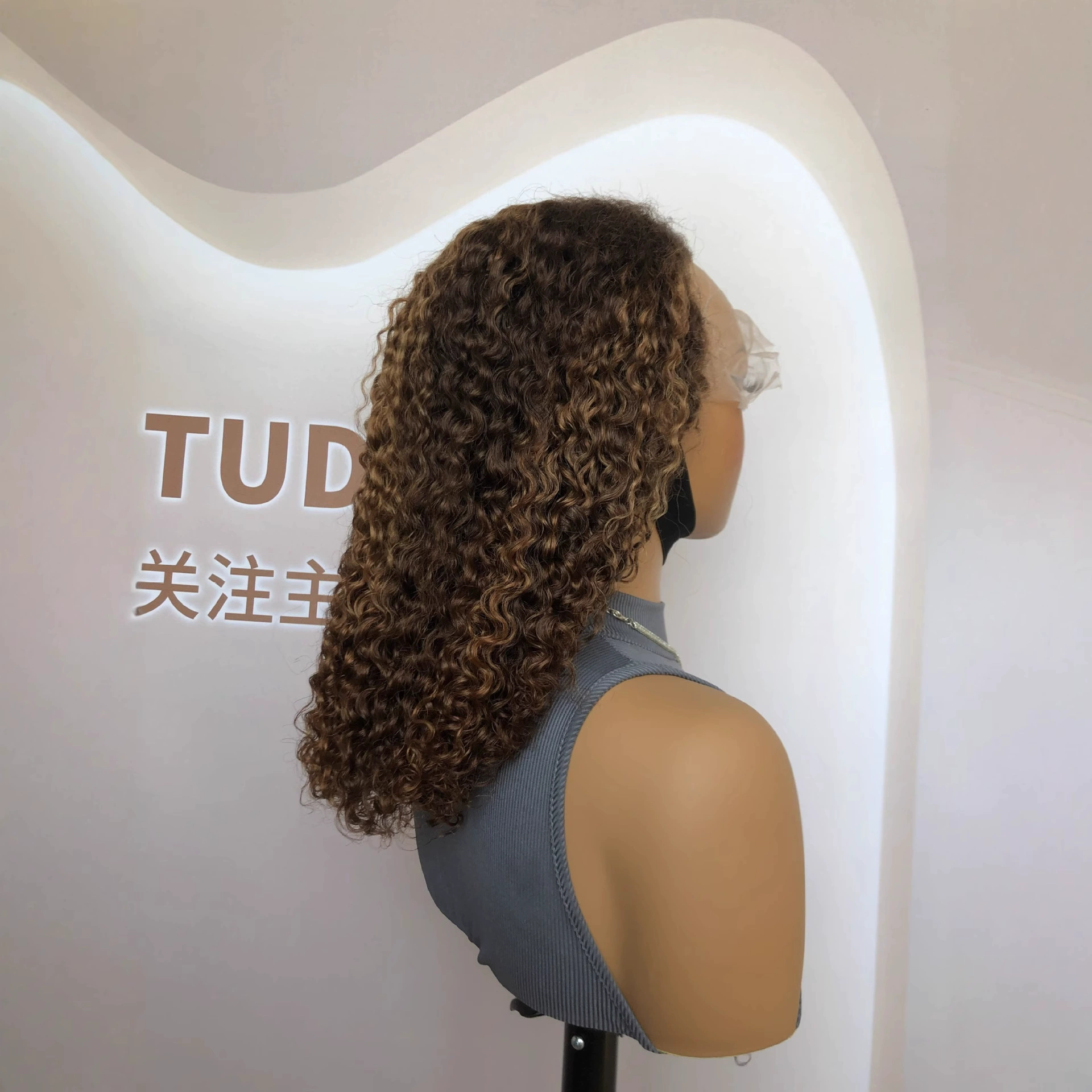Jerry Curly Curl Remy Human Hair 13x4 Lace Front Wig Highlight Color WIGLTD