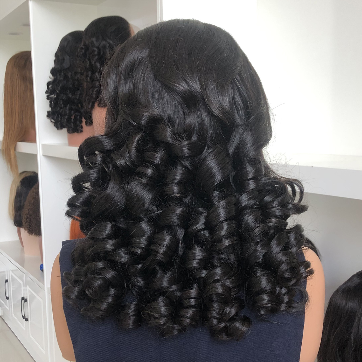 Bouncy Curly Curl Remy Human Hair 13x4 Lace Front Wig Natural Black Highlight Color WIGLTD