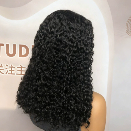 5x5 13x4 12A 300% Density DD Jerry Curly 10-16" Remy Human Hair Short Bob Wig Lace Closure Front Natural Black Chocolate Color WIGLTD
