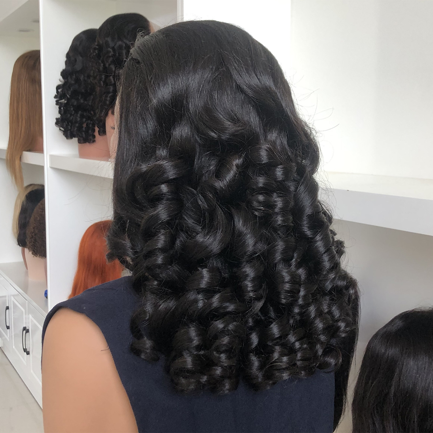 Bouncy Curly Curl Remy Human Hair 13x4 Lace Front Wig Natural Black Highlight Color WIGLTD