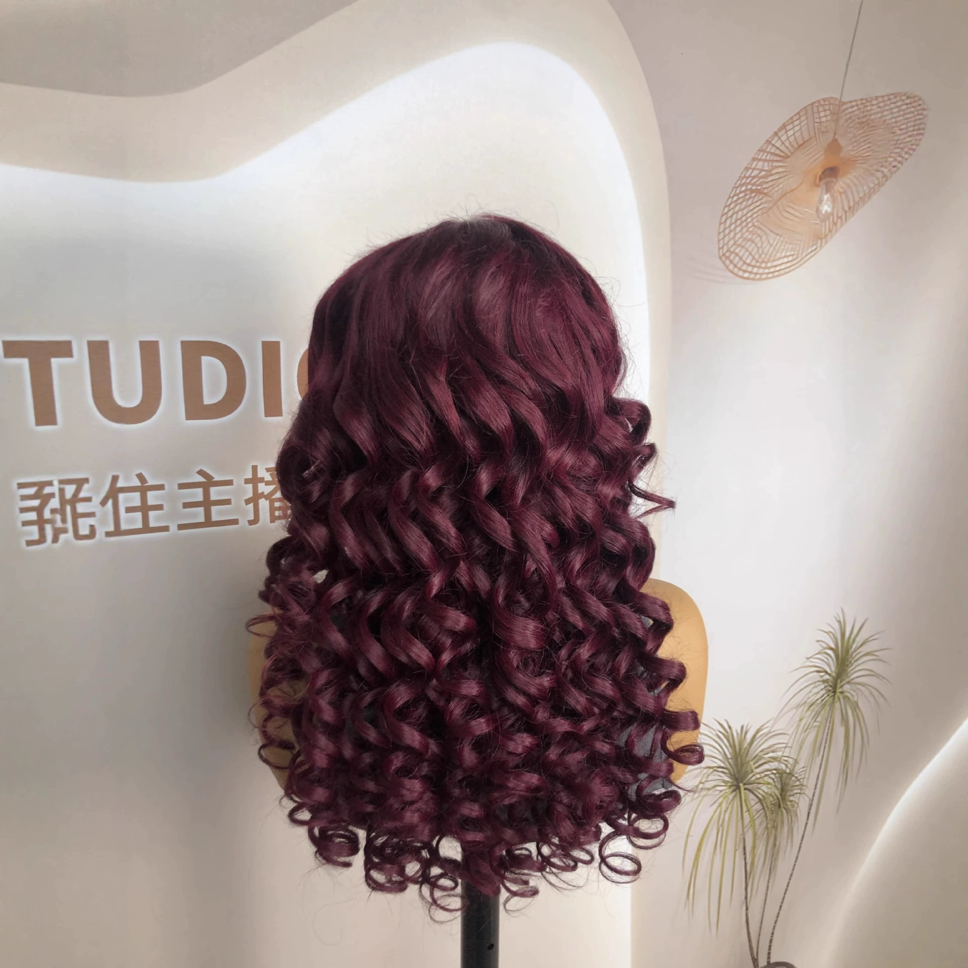 26" 99J 13x4 200% Density Bouncy Curly Curl Remy Human Hair Lace Front Wig Natural Black Highlight Color WIGLTD