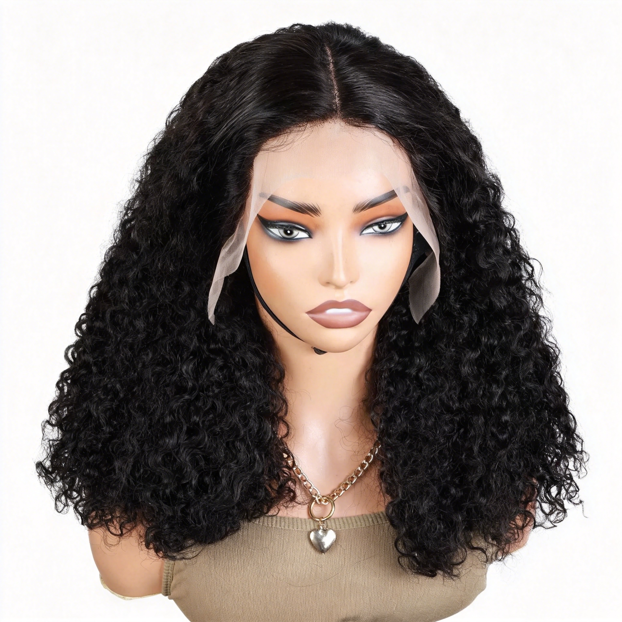 15A 200% SDD Super Double Drawn Remy Human Hair 13x4 Lace Front Wig for Women Natural Black Jerry Curly WIGLTD LG