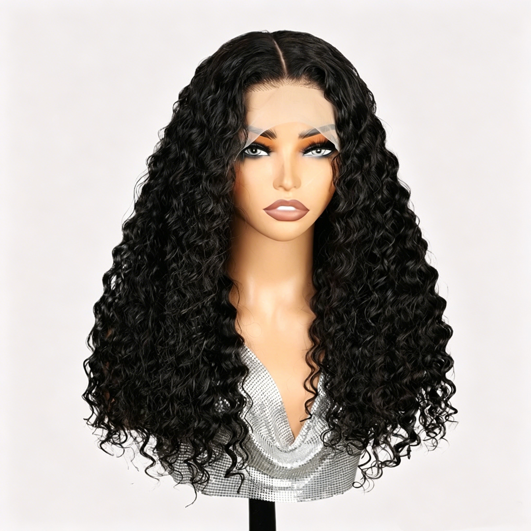 15A 200% SDD Super Double Drawn Remy Human Hair 13x4 Lace Front Wig for Women Natural Black Deep Wave WIGLTD LG