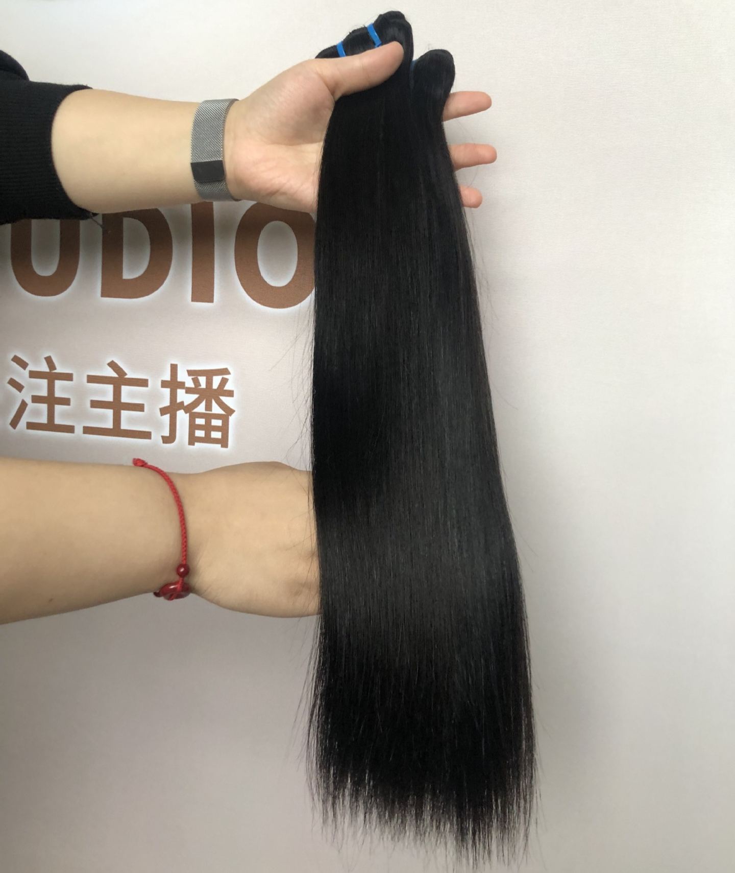 12A Double Drawn Remy Human Weaving Hair Bundle Natural Black Straight WIG.LTD