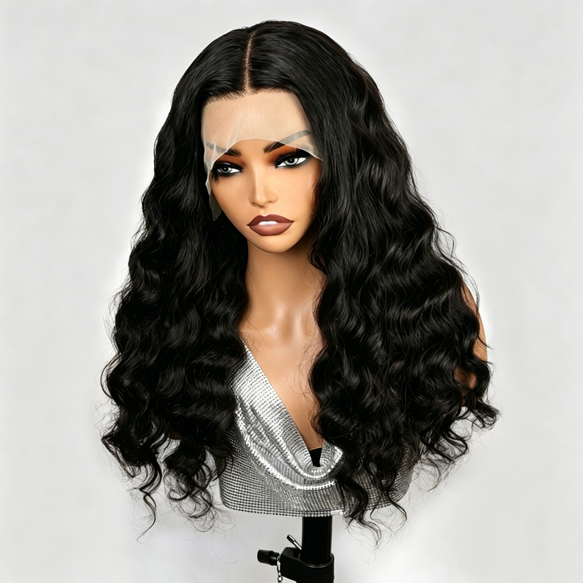 15A 200% SDD Super Double Drawn Remy Human Hair 13x4 Lace Front Wig for Women Natural Black Loose Deep WIGLTD