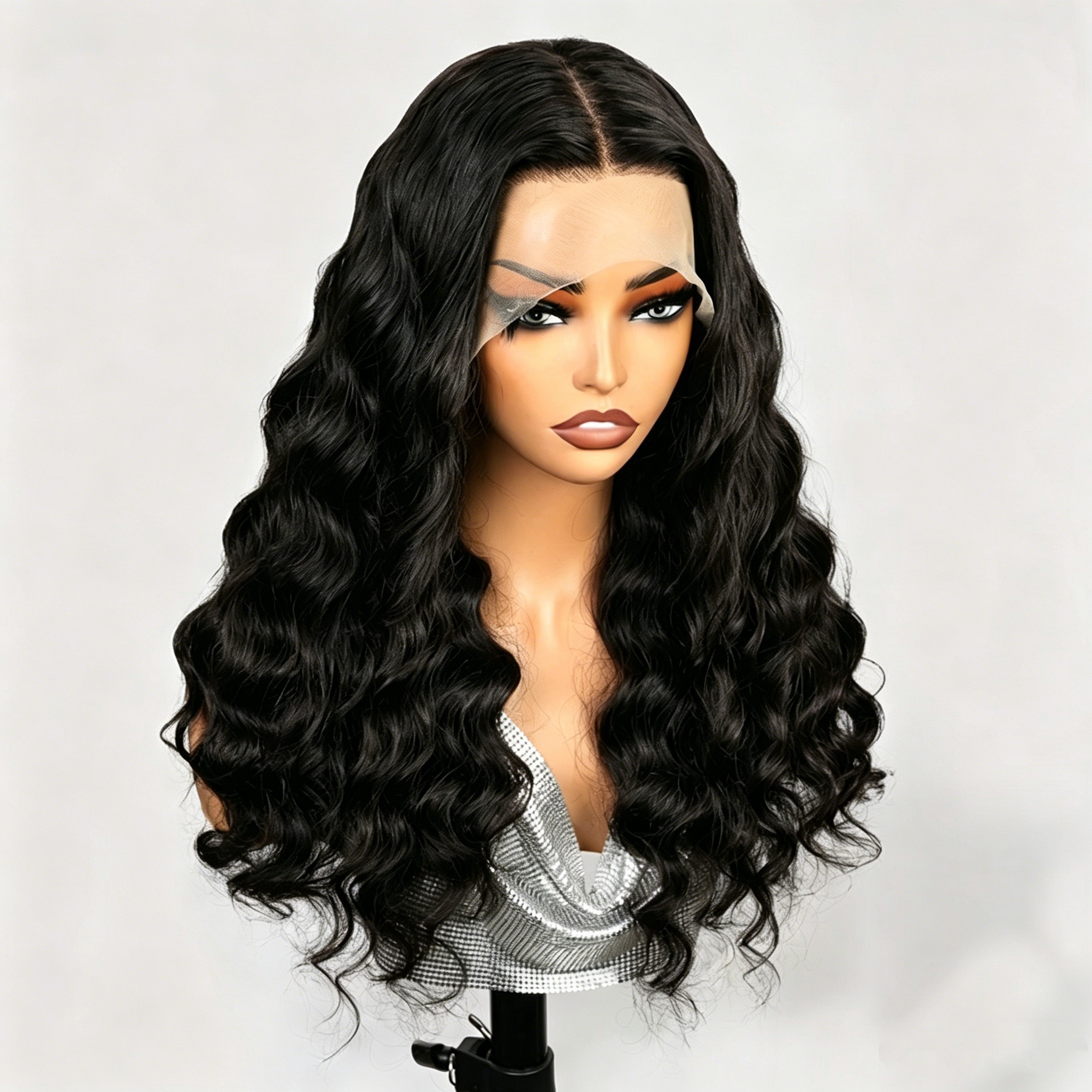 15A 200% SDD Super Double Drawn Remy Human Hair 13x4 Lace Front Wig for Women Natural Black Loose Deep WIGLTD