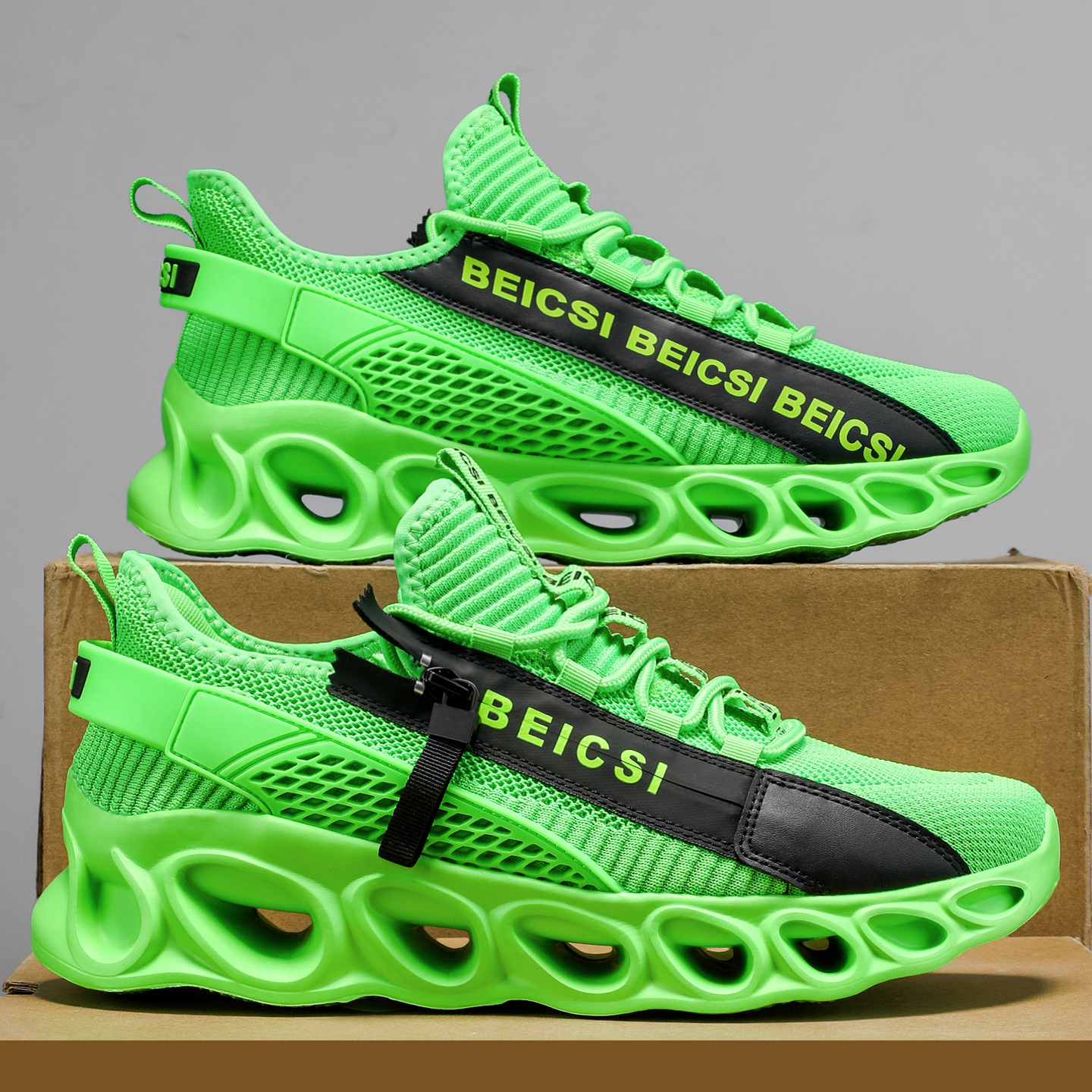 Softsfeel® Men's Side-Zip ComfortFit Walking Shoes - Green