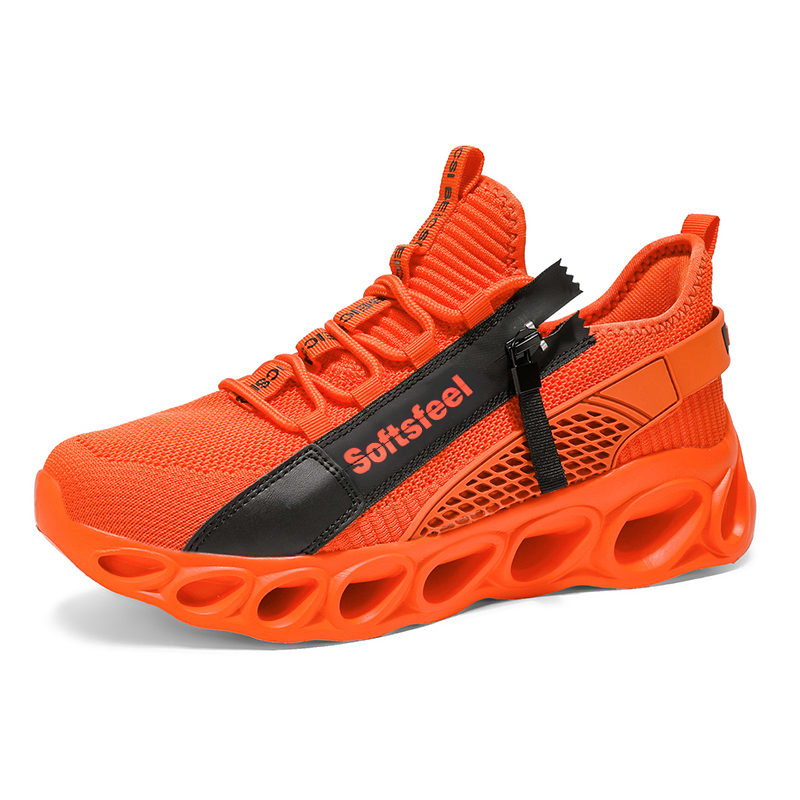 Softsfeel® Men's Side-Zip ComfortFit Walking Shoes - Orange