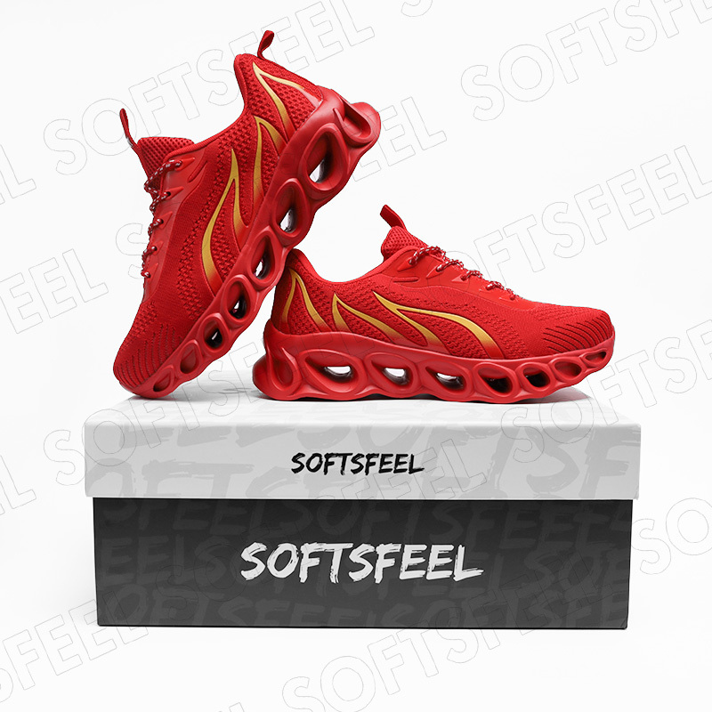 Softsfeel Men's Relieve Foot Pain Perfect Walking Shoes - Red-SOFTSFEEL