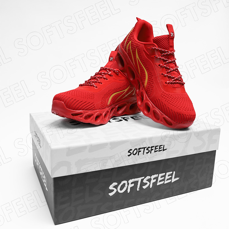 Softsfeel Men's Relieve Foot Pain Perfect Walking Shoes - Red-SOFTSFEEL