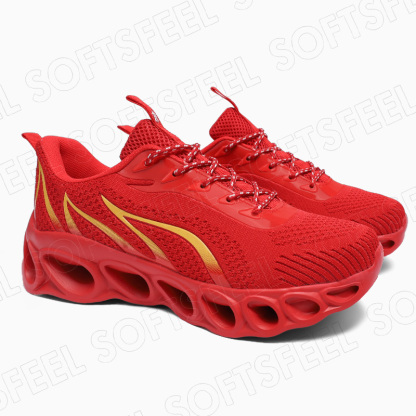 Softsfeel Men's Relieve Foot Pain Perfect Walking Shoes - Red-SOFTSFEEL