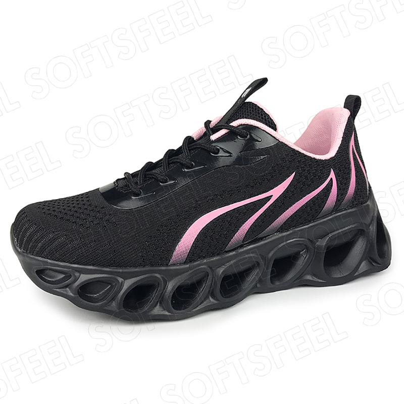 Softsfeel Women's Relieve Foot Pain Perfect Walking Shoes - Black Pink-SOFTSFEEL