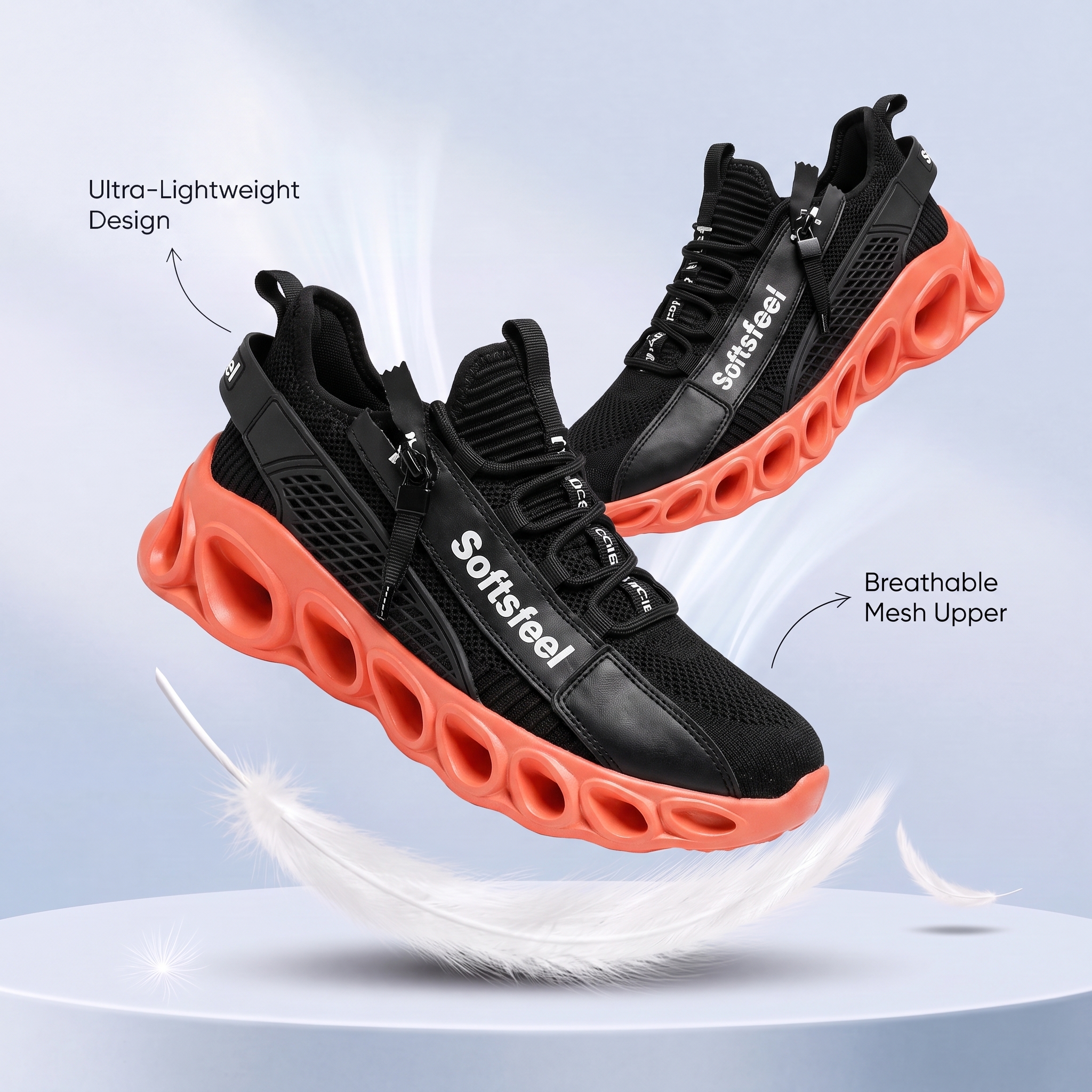 Men's Cloud Wanderer V7 - Black Orange