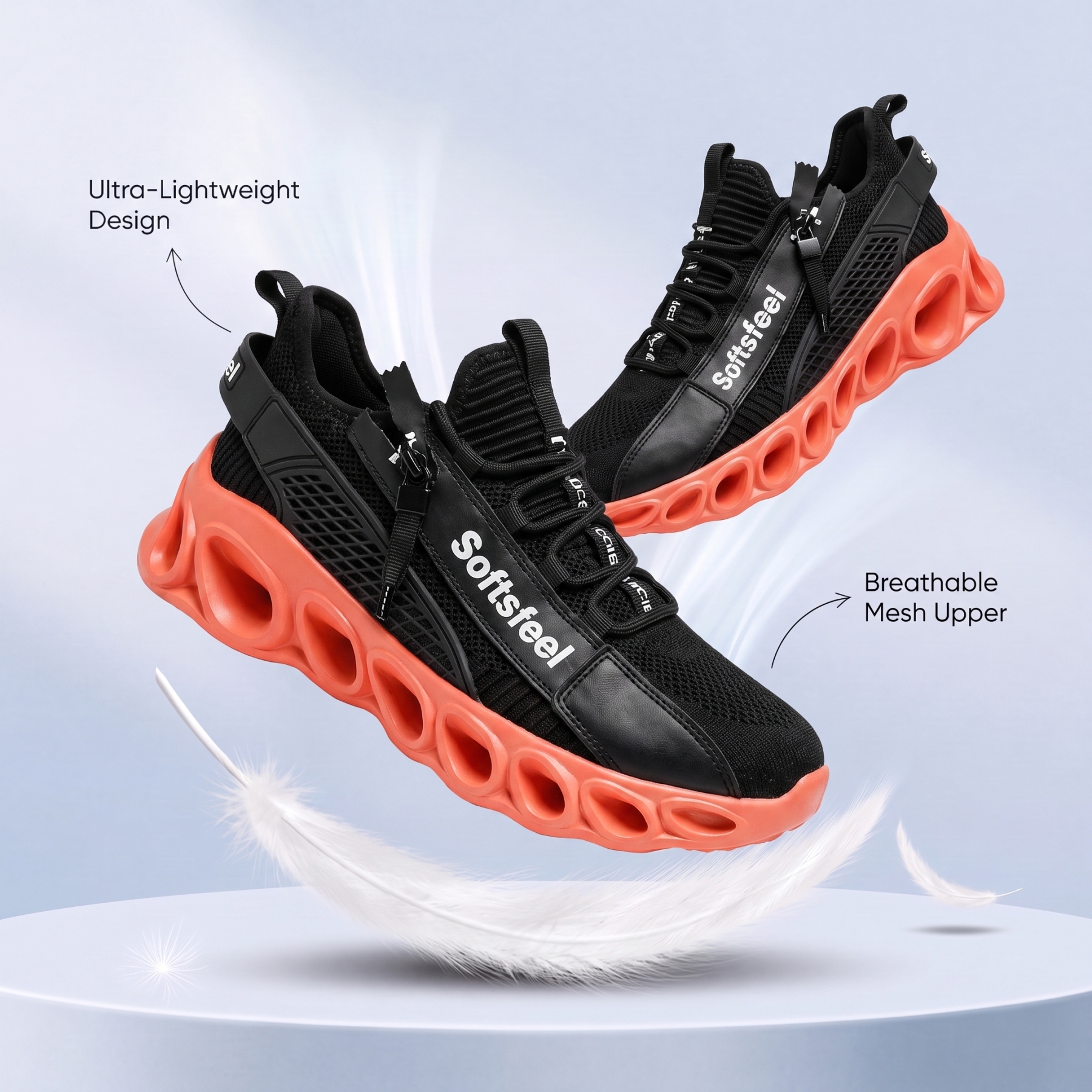 Men's Cloud Wanderer V7 - Black Orange
