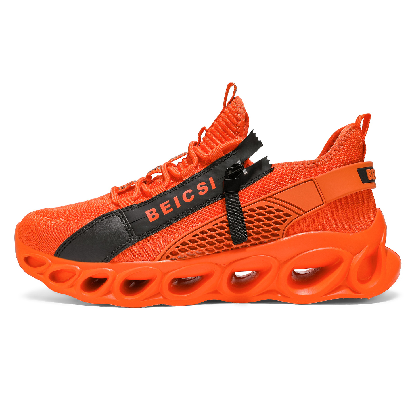 Softsfeel Women's Side-Zip ComfortFit Walking Shoes - Orange