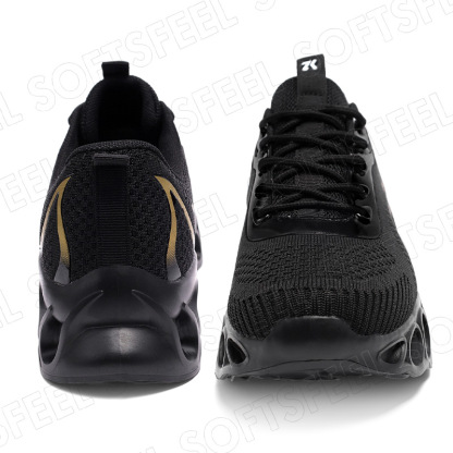 Softsfeel Women's Relieve Foot Pain Perfect Walking Shoes - Black Gold-SOFTSFEEL