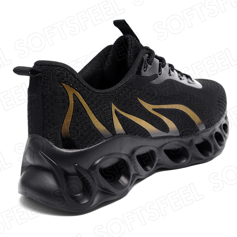Softsfeel Women's Relieve Foot Pain Perfect Walking Shoes - Black Gold-SOFTSFEEL