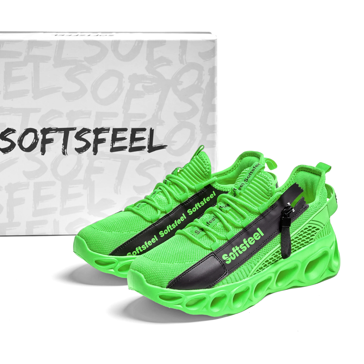 Softsfeel® Men's Side-Zip ComfortFit Walking Shoes - Green