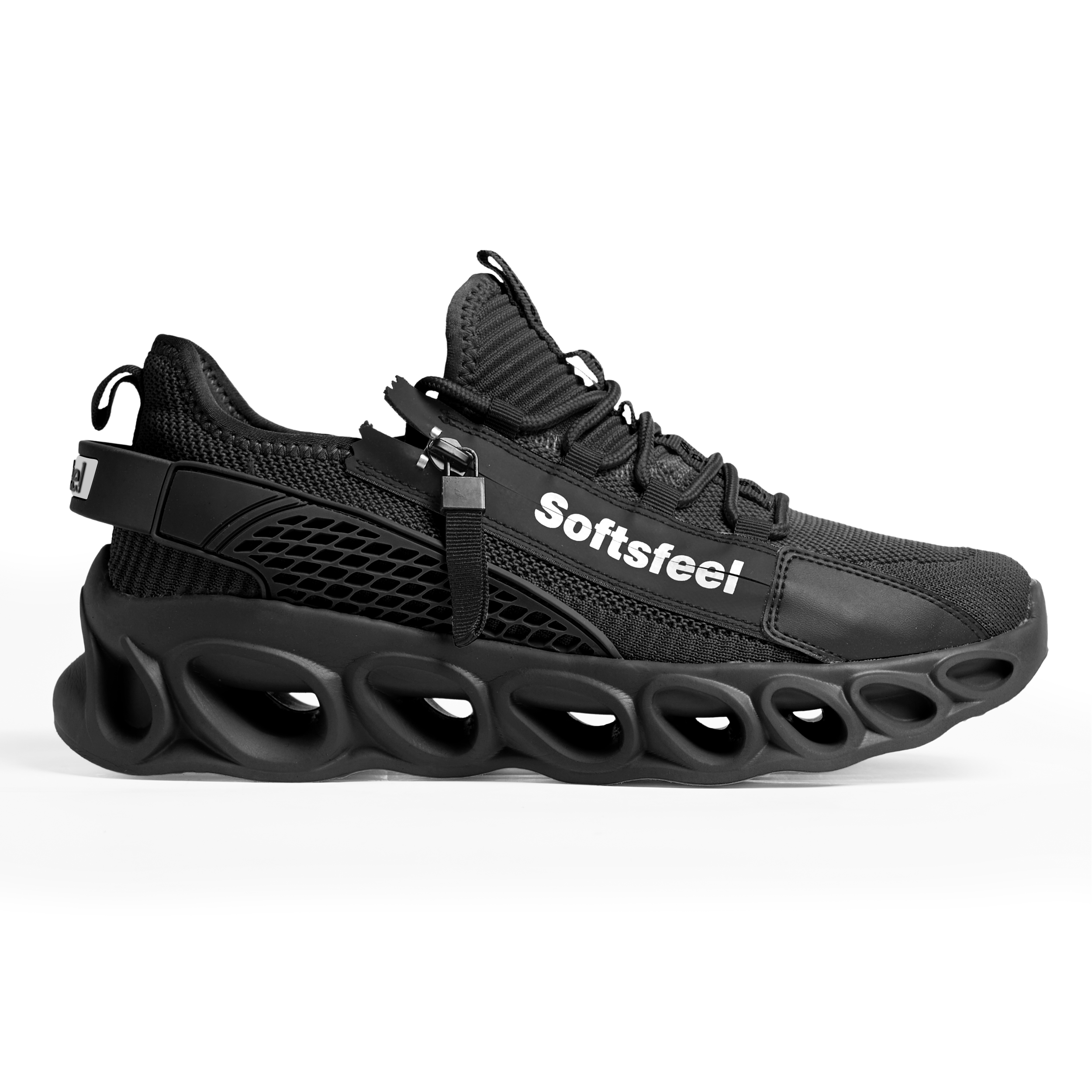 Softsfeel® Women's Side-Zip ComfortFit Walking Shoes - Black