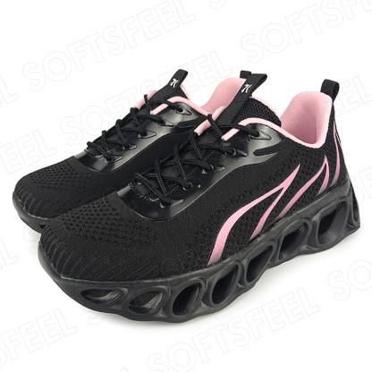 Softsfeel Women's Relieve Foot Pain Perfect Walking Shoes - Black Pink-SOFTSFEEL