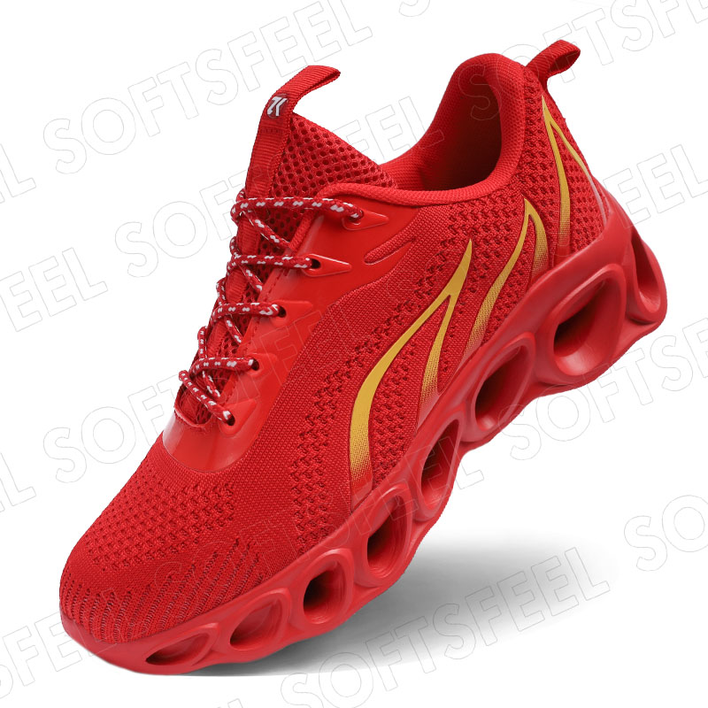 Softsfeel Men's Relieve Foot Pain Perfect Walking Shoes - Red-SOFTSFEEL