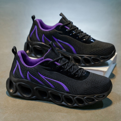 Softsfeel® Men's Relieve Foot Pain Perfect Walking Shoes - Black Purple