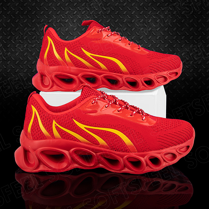 Softsfeel Men's Relieve Foot Pain Perfect Walking Shoes - Red-SOFTSFEEL