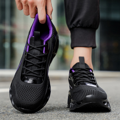 Softsfeel® Men's Relieve Foot Pain Perfect Walking Shoes - Black Purple