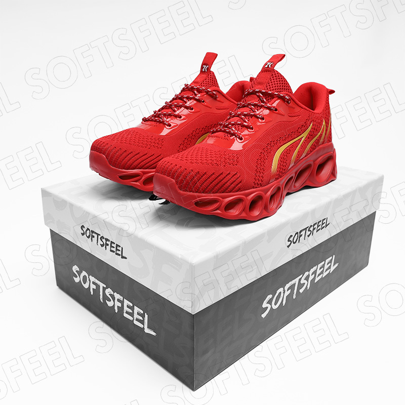 Softsfeel Men's Relieve Foot Pain Perfect Walking Shoes - Red-SOFTSFEEL
