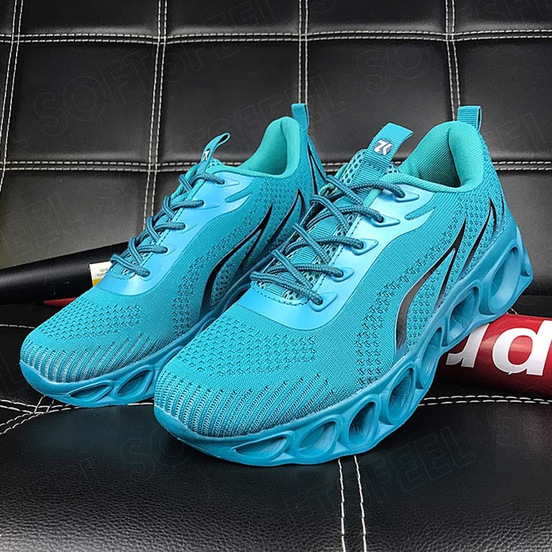 Softsfeel Men's Relieve Foot Pain Perfect Walking Shoes - Lake Blue-SOFTSFEEL