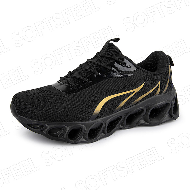 Softsfeel Women's Relieve Foot Pain Perfect Walking Shoes - Black Gold-SOFTSFEEL