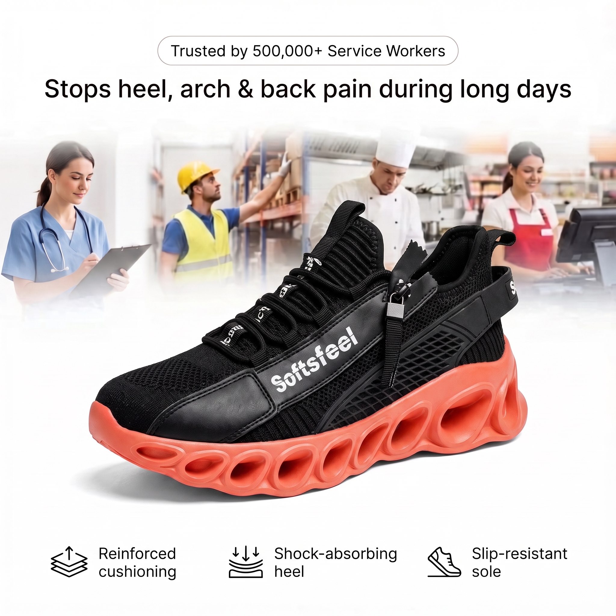 Men's Cloud Wanderer V7 - Black Orange