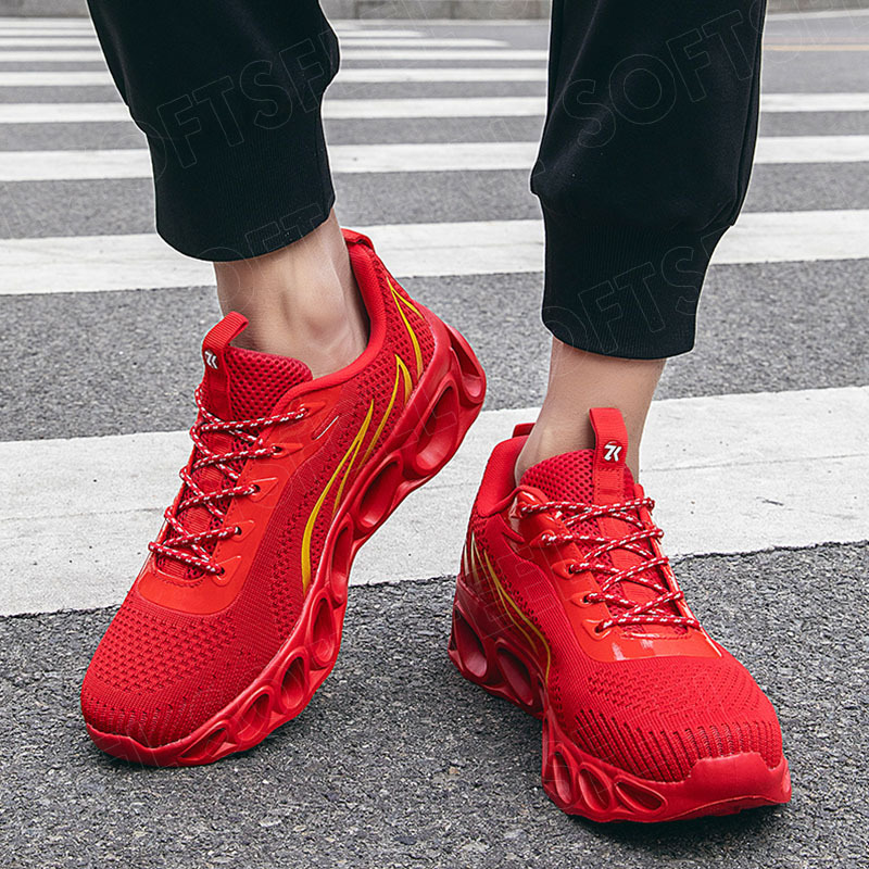 Softsfeel Men's Relieve Foot Pain Perfect Walking Shoes - Red-SOFTSFEEL