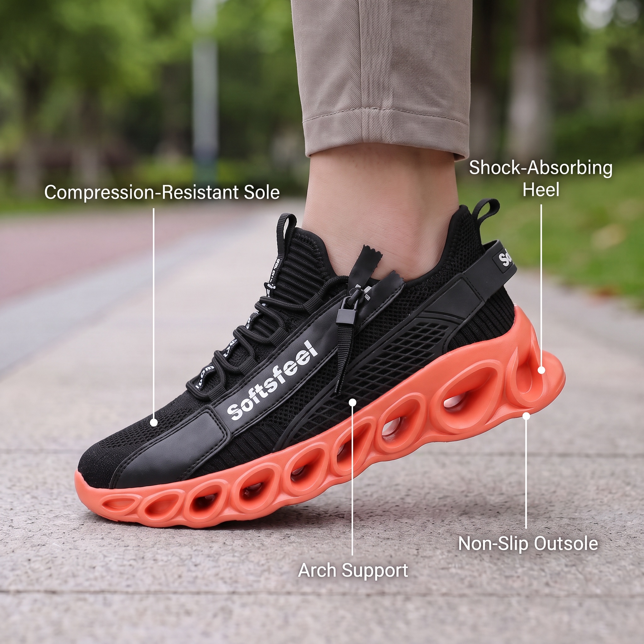 Men's Cloud Wanderer V7 - Black Orange