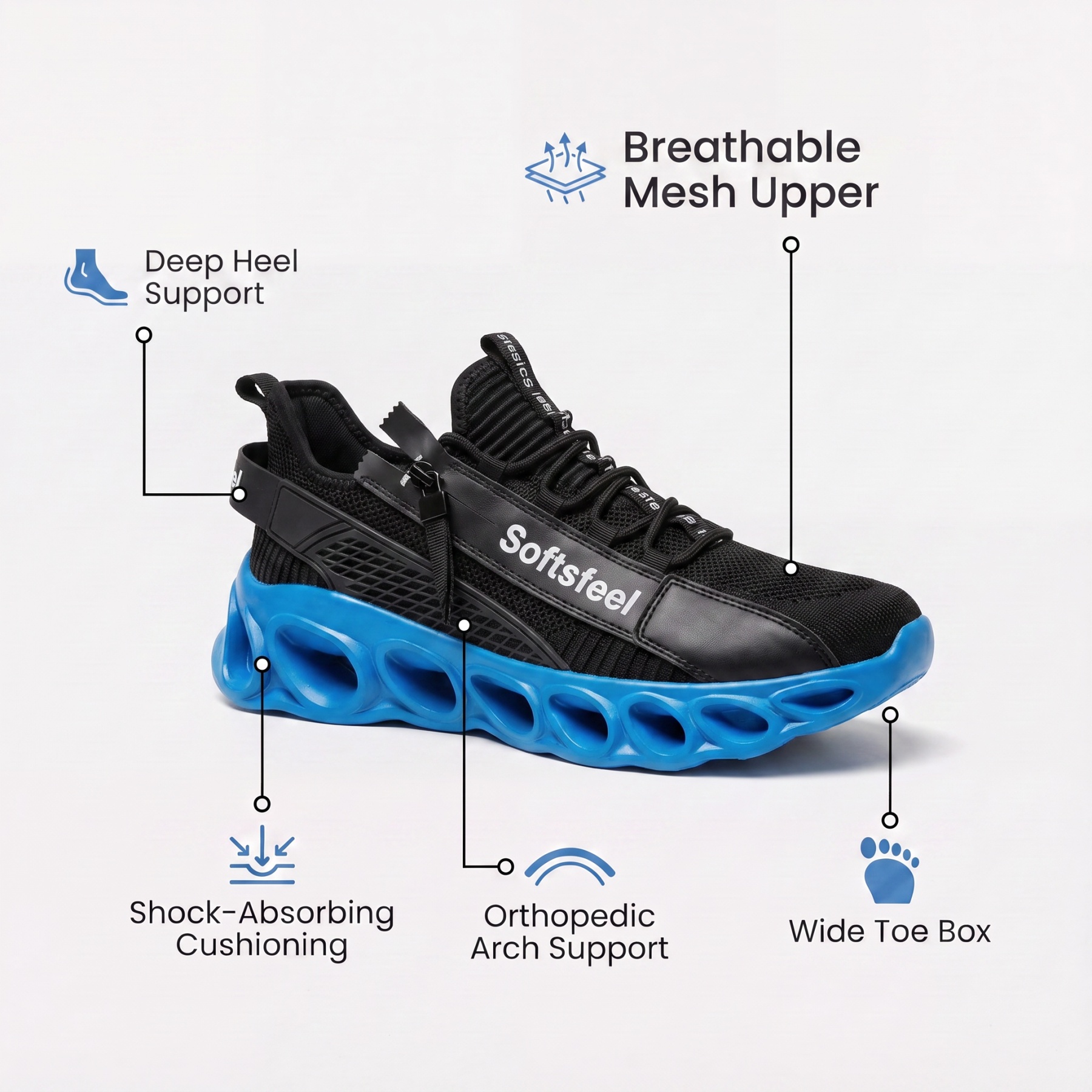 Men's Cloud Wanderer V7 - Black Blue