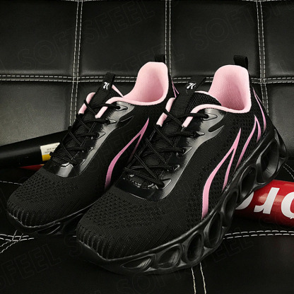 Softsfeel Women's Relieve Foot Pain Perfect Walking Shoes - Black Pink-SOFTSFEEL