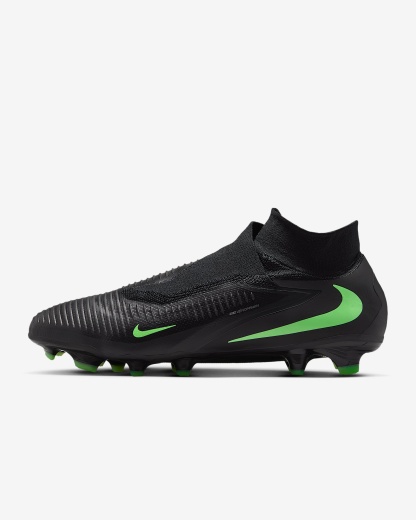 Nike Phantom 6 High Pro Fußballschuh für normalen Rasen – Schwarz/Schwarz/Illusion Green