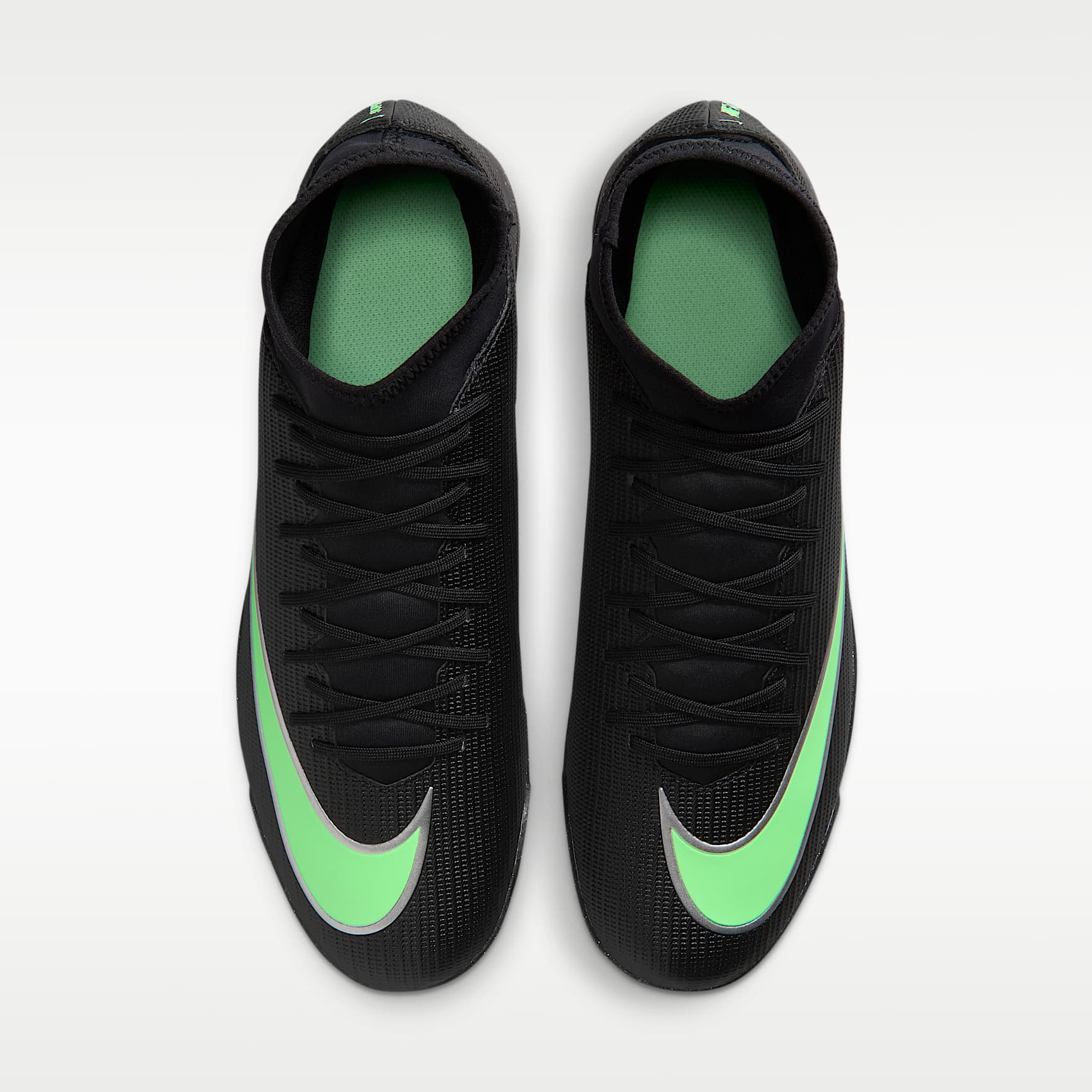 Nike Mercurial Superfly 11 Club High-Top-Fußballschuh für Turf – Schwarz/Schwarz/Illusion Green