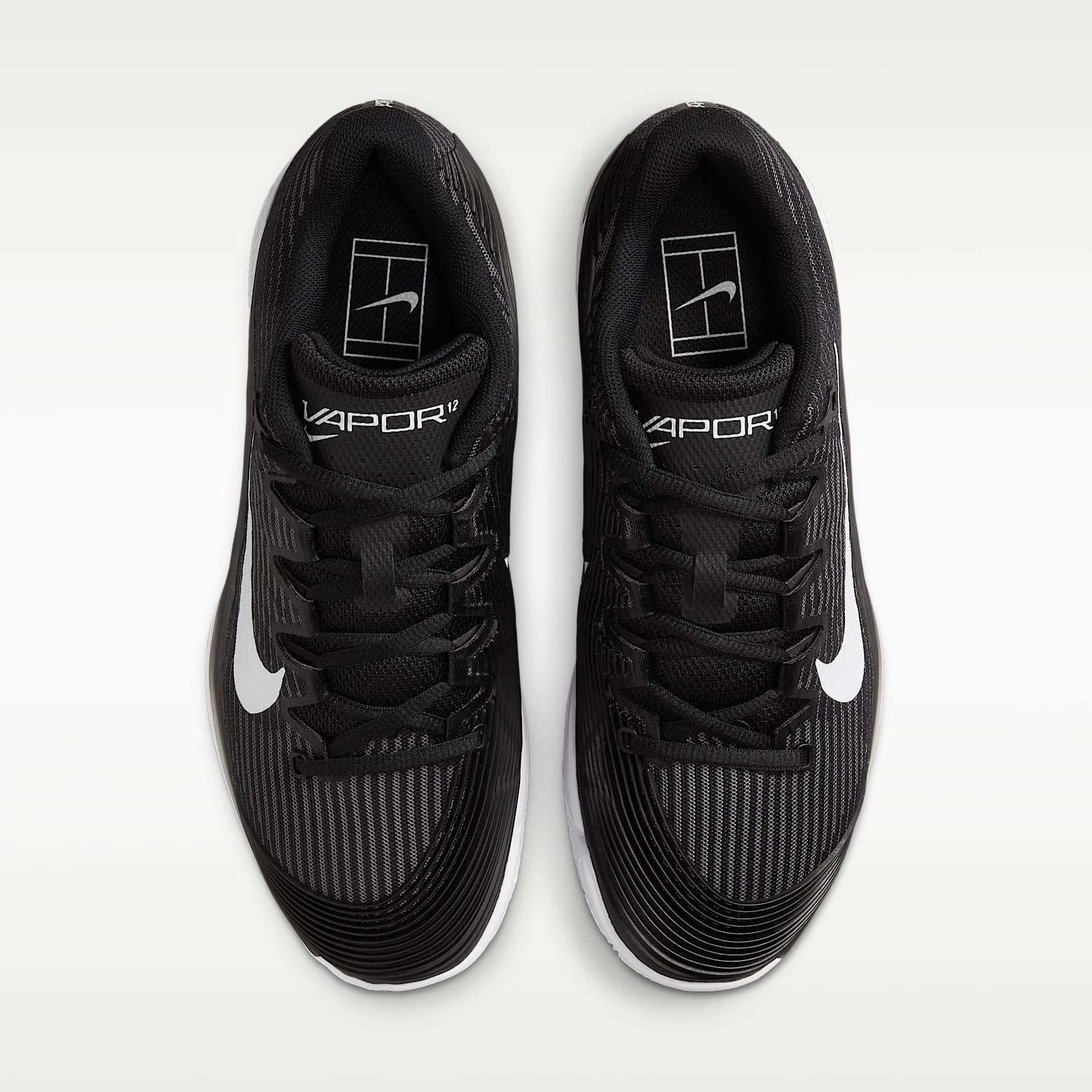 Nike Vapor 12 Tennisschuh für Clay Courts (Damen) – Schwarz/Dark Smoke Grey/Weiß