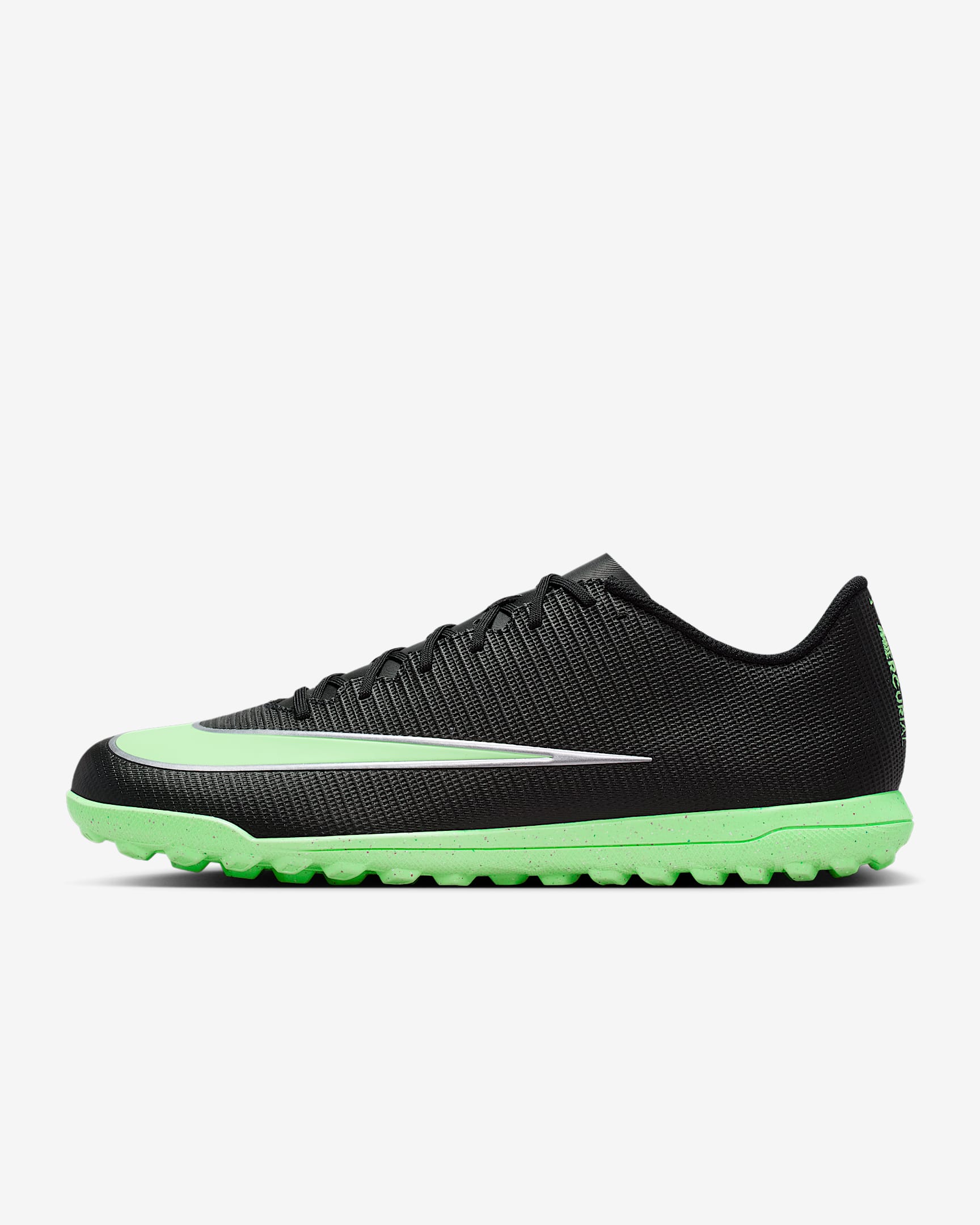 Nike Mercurial Vapor 17 Club Low-Top-Fußballschuh für Turf – Schwarz/Schwarz/Illusion Green