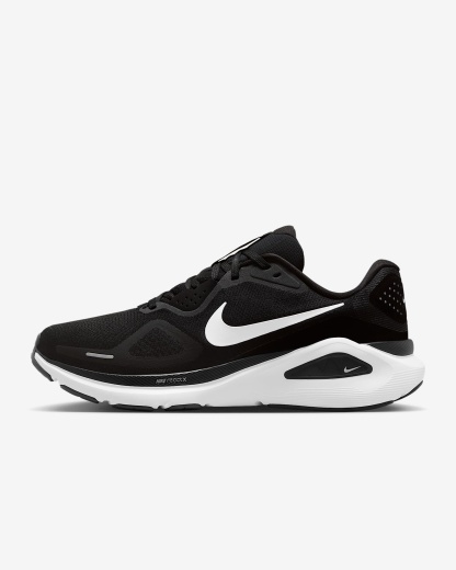 Nike Structure 26 Straßenlaufschuh (Herren) – Schwarz/Cool Grey/Metallic Silver/Weiß