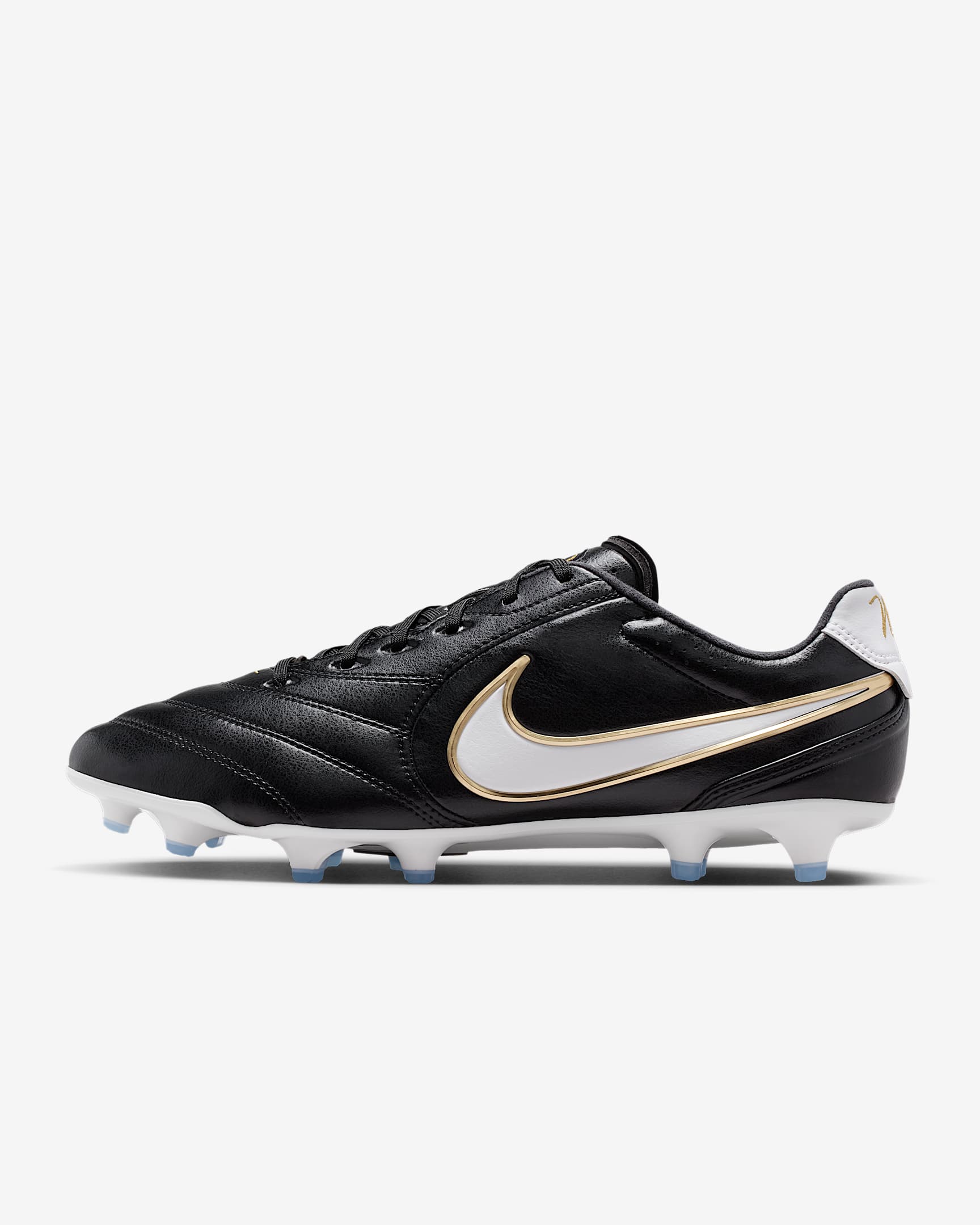 Nike Tiempo Ligera Pro Low-Top-Fußballschuh für normalen Rasen – Schwarz/Weiß